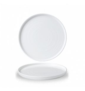 Assiette à bord droit rond blanc porcelaine vitrifiée Ø 21 cm White Churchill