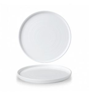 Assiette à bord droit rond blanc porcelaine vitrifiée Ø 26 cm White Churchill