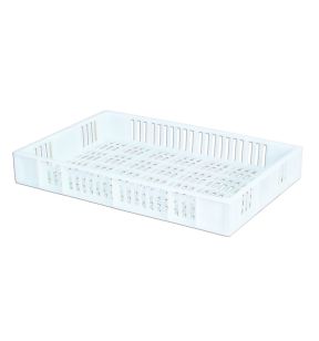 Open box Zonder deksel wit plastic xx9 15 L geperforeerde bodem geperforeerde wanden Gilac