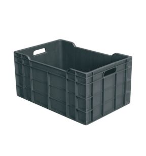 Volle bak Zonder deksel grijs plastic xx30 60 L vaste bodem geperforeerde wanden Gilac