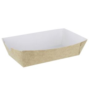 Barquette rectangulaire beige 15,5x8,5x3,7 cm 40 cl Huhtamaki (500 pièces)