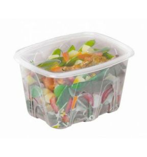 Barquette avec couvercle rectangulaire transparent 17,3x15,9x10,3 cm 185 cl Barquettes Micro Onde Alphaform (50 pièces)