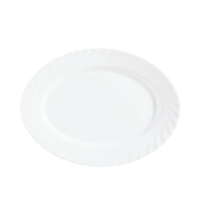 Plat ovale blanc verre opal 34,8 cm Trianon Arcoroc