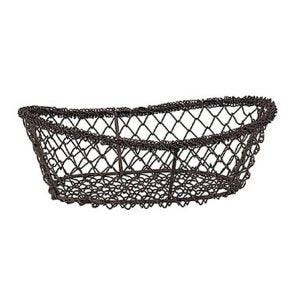 Corbeille ovale noir acier 23x15x8 cm Pro.mundi