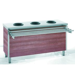 Meuble pré-tri 3 trous inox 170x60x90 cm Sans dosseret Sans étagère Tournus