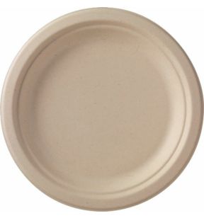 Assiette bagasse rond marron Ø 22 cm Duni (50 pièces)