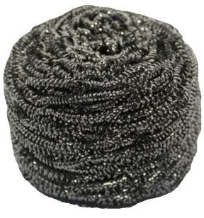 Set van 10 inox reinigingssponsjes 60 g rond grijs (10 eenheden)