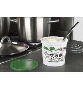 Pot avec couvercle rond blanc Ø 93,7 mm 25 cl Carty (250 pièces)