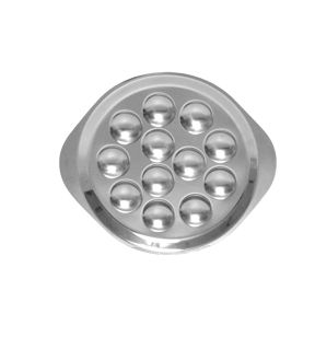 Escargotschotel 12 gaten rond grijs 18/0 Ø 23 Degrenne