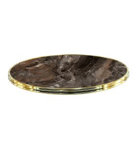 Plateau de table d'extérieur rond marron Ø 60 cm 3 cm Werzalit Flexmob