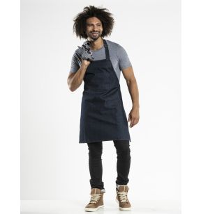 Schort met borststuk blauw Eén maat Chaud Devant