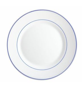 Assiette plate rond blanc verre opal Ø 23,5 cm Restaurant Filet Bleu Arcoroc