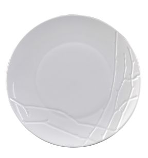 Assiette coupe plate rond blanc porcelaine vitrifiée Ø 28 cm Brushwood Astera