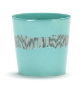 Tasse à café rond azure swirl - stripes rouge grès émaillé 25 cl Ø 7,5 cm Feast By Ottolenghi Serax