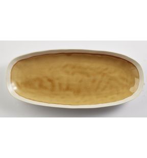 Plat ovale jaune grès émaillé 30,5 cm Winter Pro.mundi