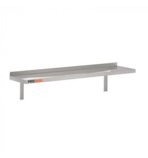Wandplank inox 60 x 40 1 niveaus with headboard 25 kg Pro.inox