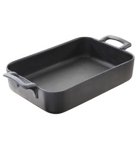 Plat rectangulaire noir porcelaine culinaire 34x25 cm Belle Cuisine Revol