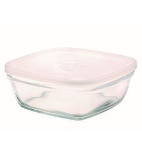 Boîte avec couvercle carré transparent verre trempé 17,2 cm Freshbox Duralex