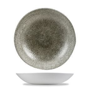 Assiette creuse rond noir porcelaine vitrifiée Ø 24,8 cm Raku Churchill
