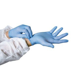 Gants nitrile bleu M (100 pièces)