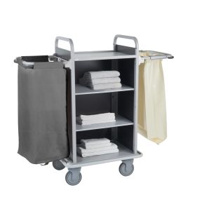 Chariot d'étage 4 niveaux S acier 135,5x56,6x133,3 cm Ibiza Caddie Hotel