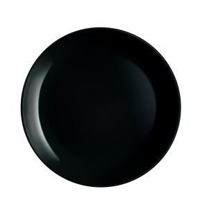 Assiette coupe plate rond noir verre trempé Ø 27 cm Diwali Luminarc
