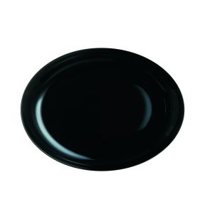 Plat ovale ovale noir verre trempé 33 cm Diwali Luminarc