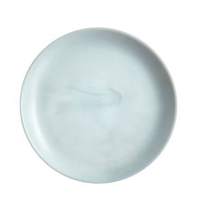 Assiette coupe plate rond marbre gris verre opal Ø 19 cm Diwali Luminarc