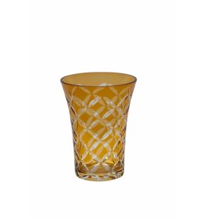 Hoge beker geel glas 27 cl Gobelet Twins Geminiano Cozzi Venezia 1765