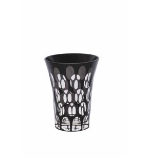 Hoge beker zwart glas 27 cl Gobelet Twins Geminiano Cozzi Venezia 1765