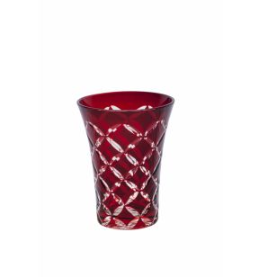Hoge beker rood glas 27 cl Gobelet Twins Geminiano Cozzi Venezia 1765