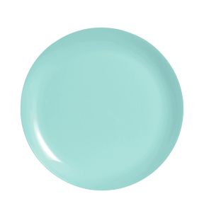 Assiette coupe plate rond bleu verre opal Ø 25 cm Diwali Luminarc