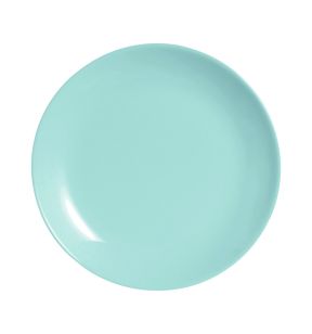 Assiette coupe plate rond bleu verre opal Ø 19 cm Diwali Luminarc